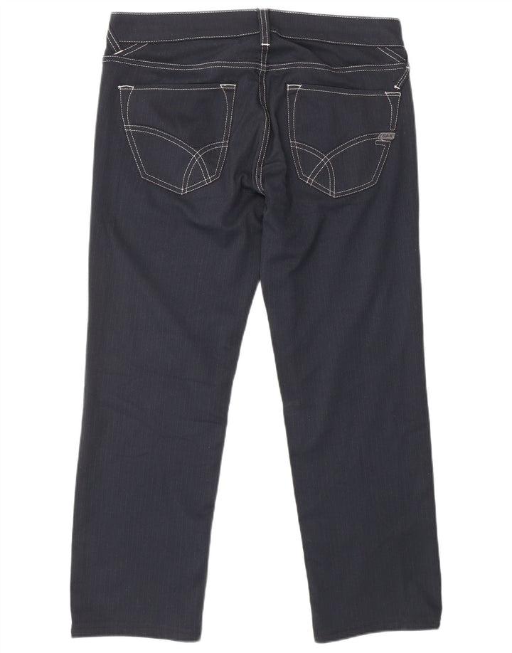 GAS Womens Straight Casual Trousers W32 L26 Navy Blue Polyester