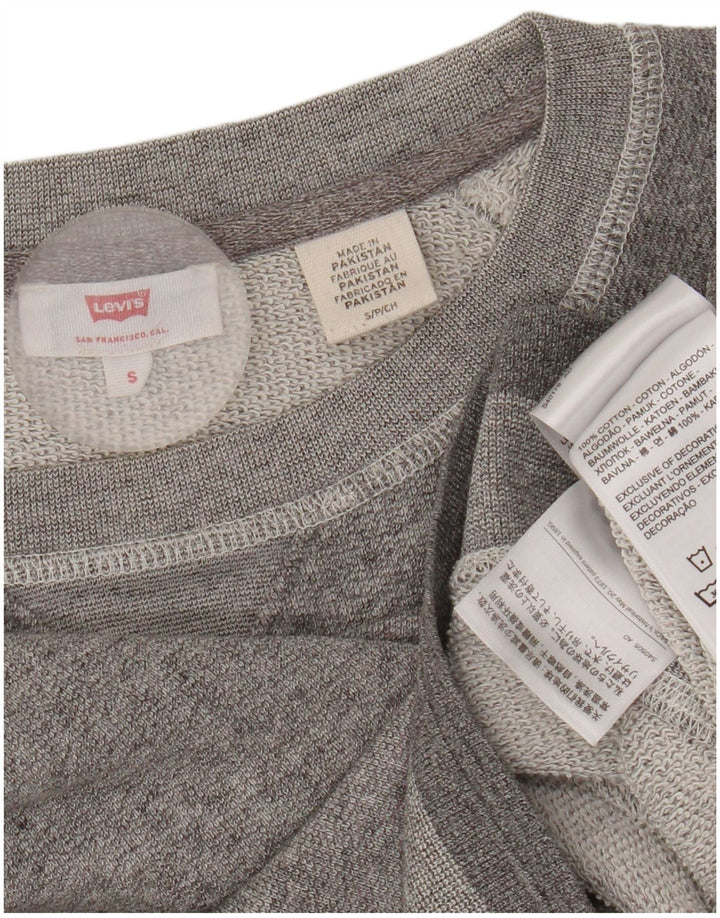 Levi's Womens Oversized Sweatshirt Jumper UK 10 Small Grey Flecked Cotton