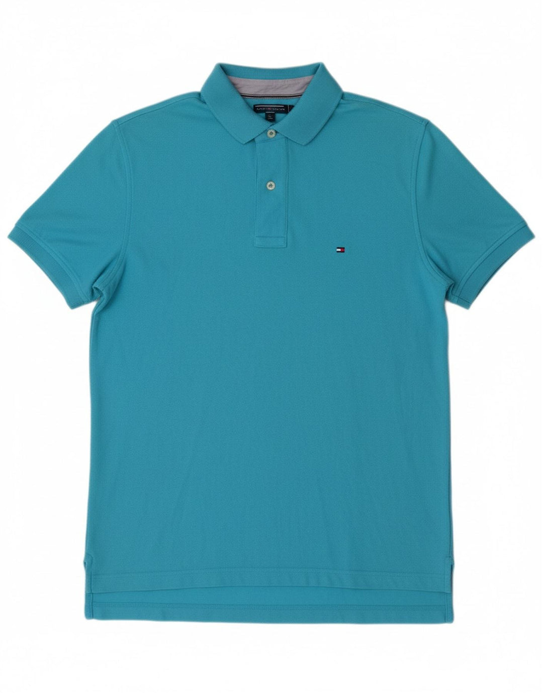 TOMMY HILFIGER Mens Regular Fit Polo Shirt Small Blue Cotton
