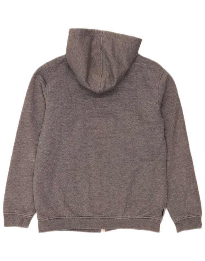 Billabong Boys Graphic Zip Hoodie Sweater 15-16 Years Grey Polyester