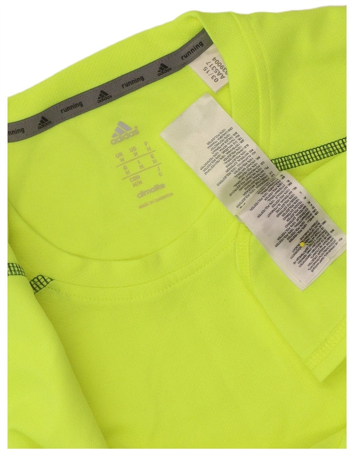Adidas Mens Climalite T-Shirt Top Medium Yellow Polyester