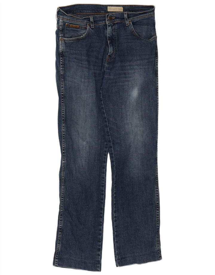 Wrangler Mens Texas Straight Jeans W32 L34 Blue Cotton