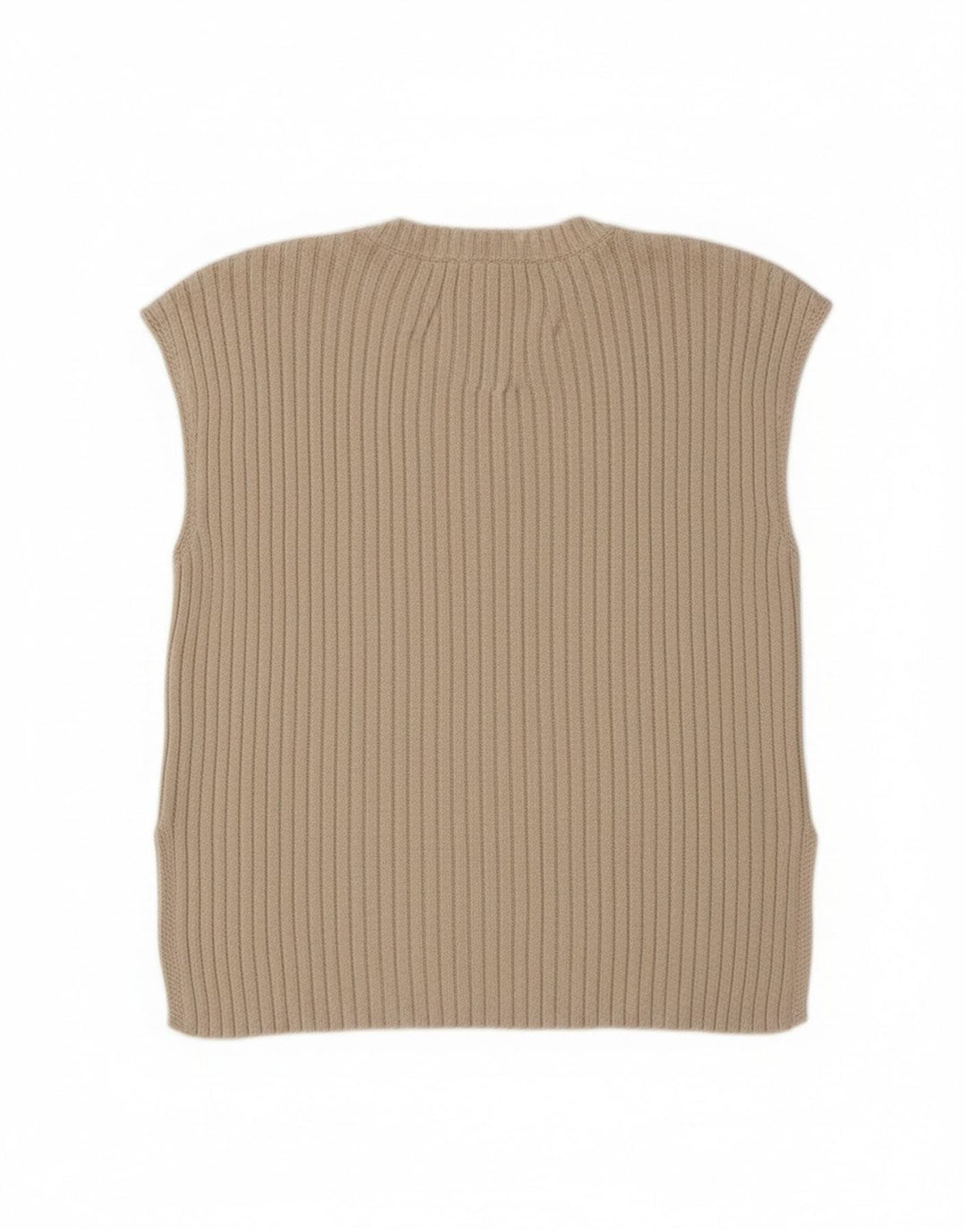Zara Womens Vest Tank Top UK 16 Large Beige Polyester