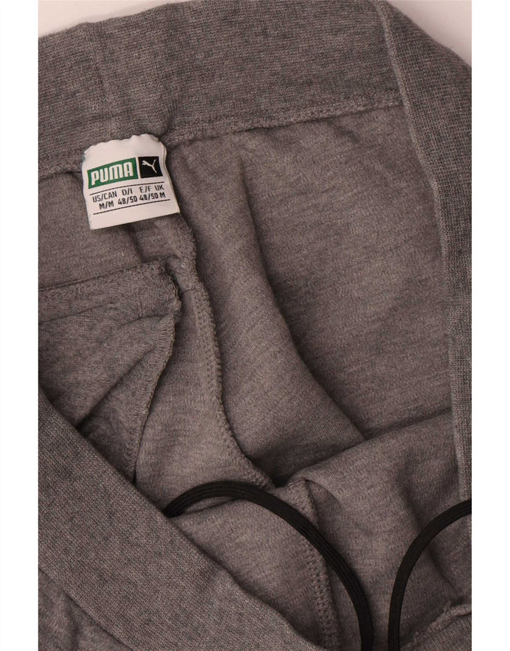 Puma Mens Tracksuit Trousers Medium Grey Colourblock Cotton
