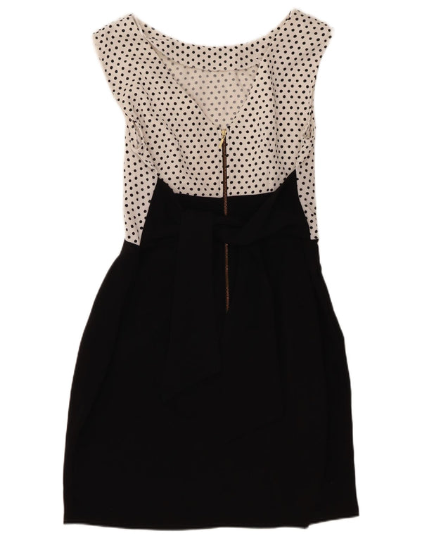 CLOSET Abito tubino senza maniche da donna UK 14 medio nero a pois