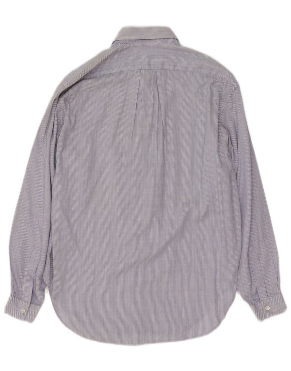 Vintage Womens Shirt UK 14 Medium Blue Pinstripe Cotton