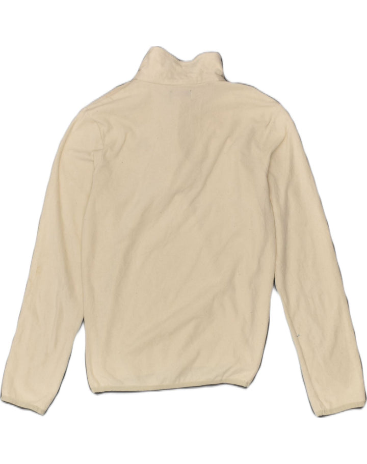 KAPPA Womens Zip Neck Fleece Jumper UK 14 Large Beige Polyester | Vintage Kappa | Thrift | Second-Hand Kappa | Used Clothing | Messina Hembry 