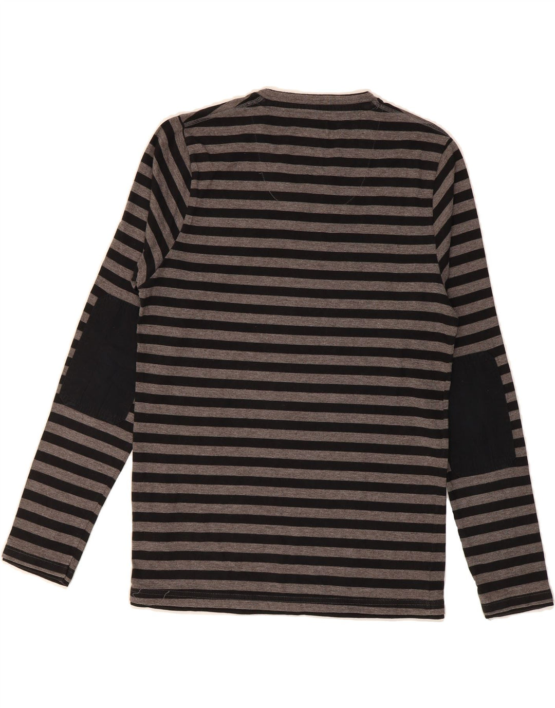 JACK & JONES Mens Top Long Sleeve Large Grey Striped Cotton Vintage Jack & Jones and Second-Hand Jack & Jones from Messina Hembry 