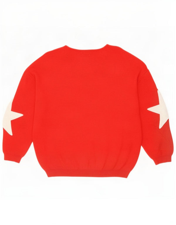 Zara Girls Loose Fit Boat Neck Jumper Sweater 9-10 Years Red