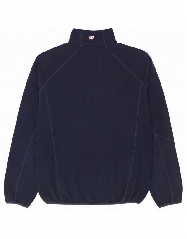 Berghaus Mens Zip Neck Fleece Jumper Large Navy Blue Polyester