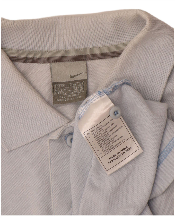 Nike Mens Polo Shirt UK 39/41 Medium Blue Cotton