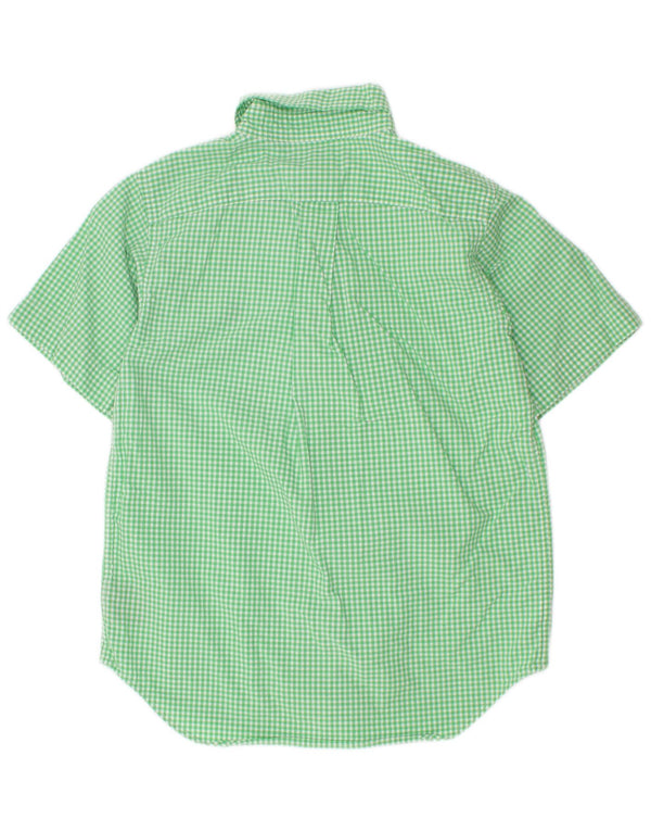 Ralph Lauren Camisa masculina de manga curta 5-6 anos algodão guingão verde
