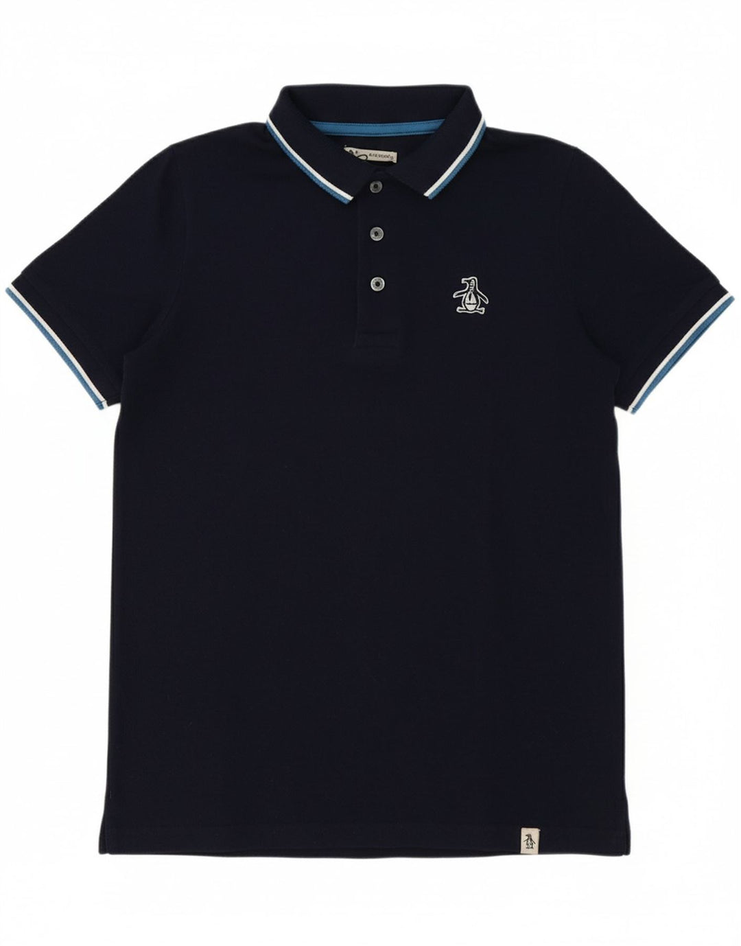 PENGUIN Boys Polo Shirt 9-10 Years Navy Blue Cotton