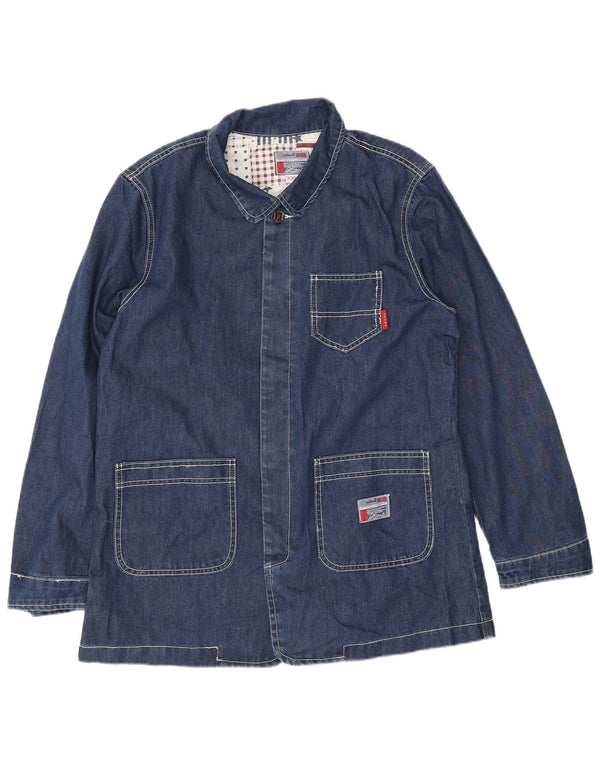 veste en jean homme vintage UK 44 2XL Bleu