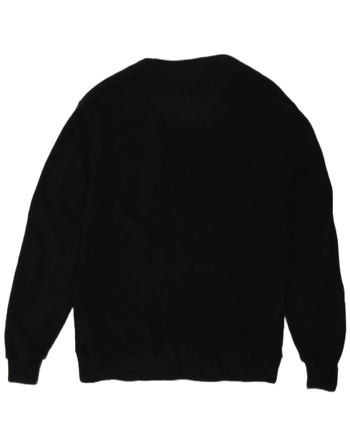 Izod Mens Cardigan Sweater Large Black Acrylic