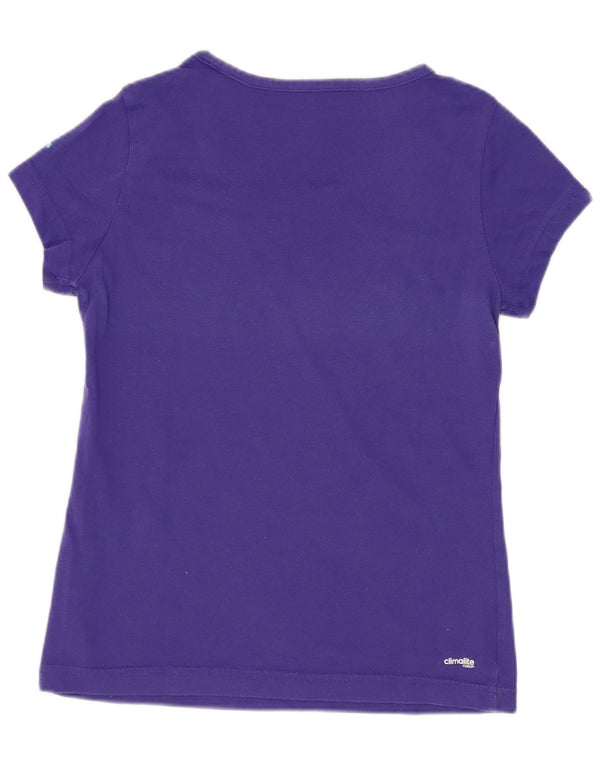 Adidas Niñas Climalite Graphic Camiseta Top 11-12 Años Morado Algodón