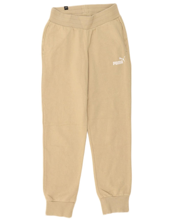 Puma Damen Trainingshose Jogger UK 2 2XS Beige Baumwolle