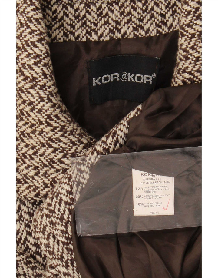 Kor@Kor Chaquetón Mujer IT 44 Poliéster Espiga Marrón Medio