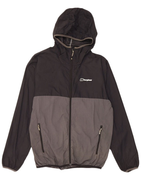 Berghaus Regnjakke med hætte til mænd UK 36 Small Black Colourblock Nylon