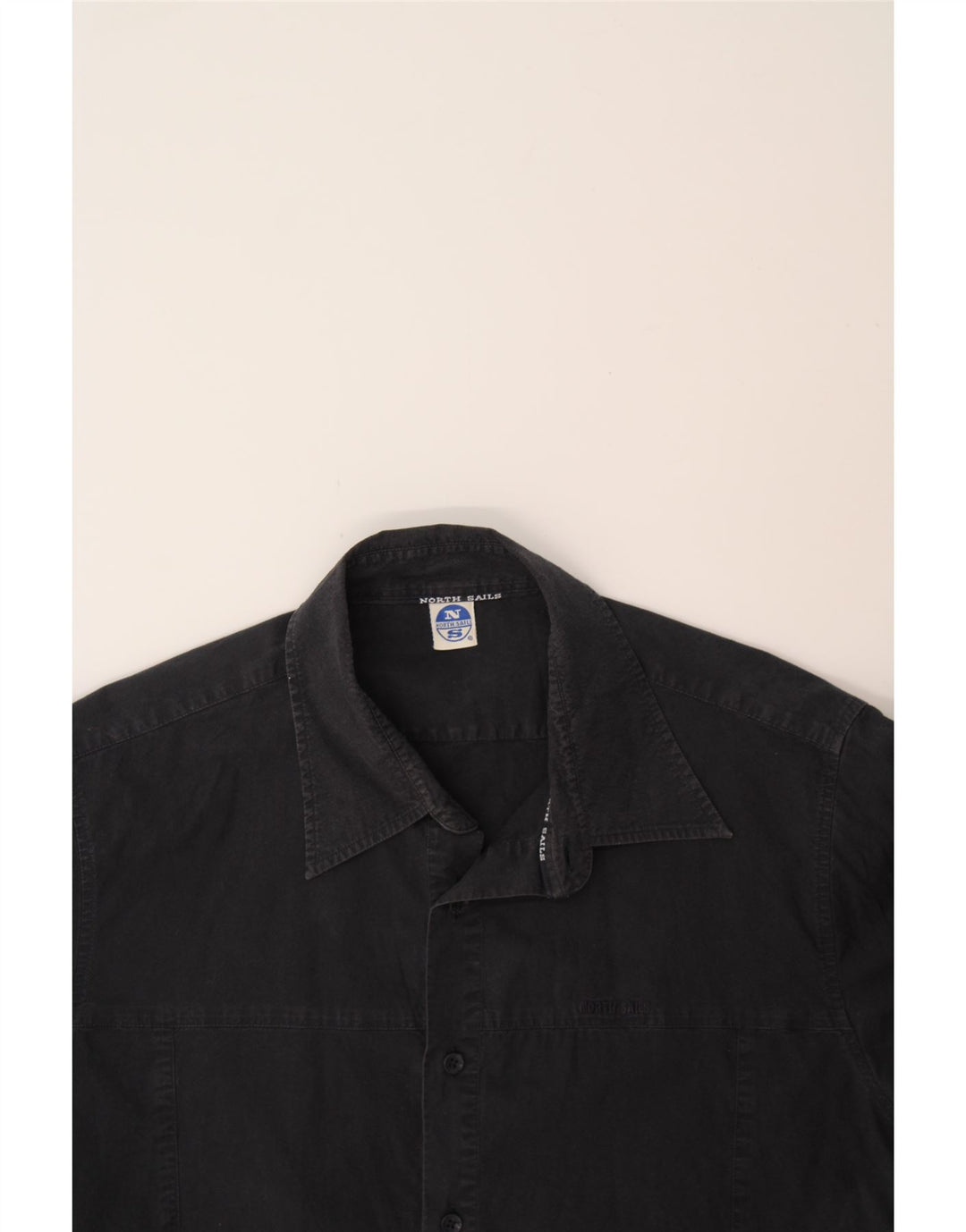 NORTH SAILS Mens Short Sleeve Shirt Medium Black Cotton Vintage North Sails and Second-Hand North Sails from Messina Hembry 