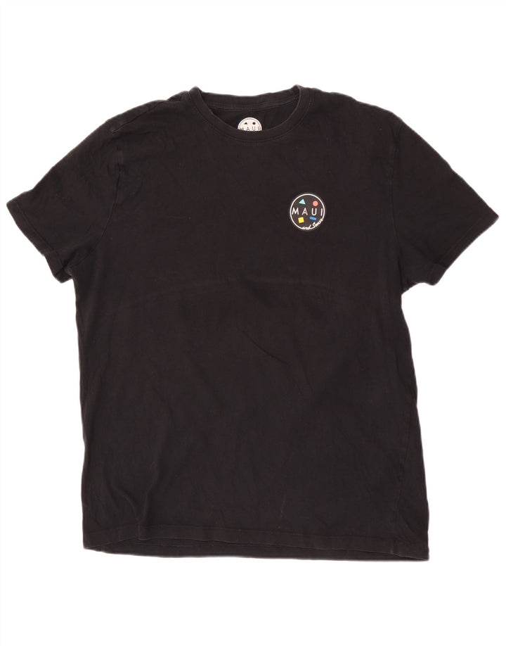 Maui and Sons Mens Graphic T-Shirt Top Large Black