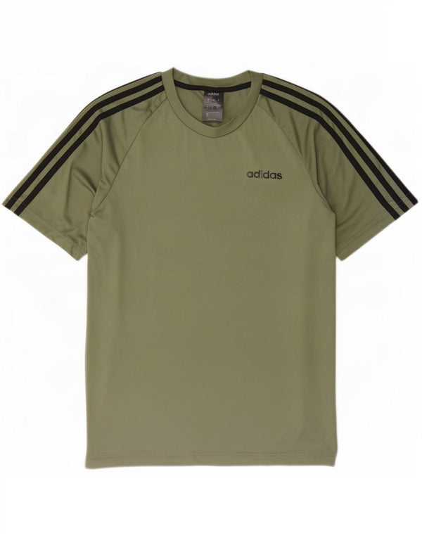 Adidas Mens T-Shirt Top Small Khaki Polyester
