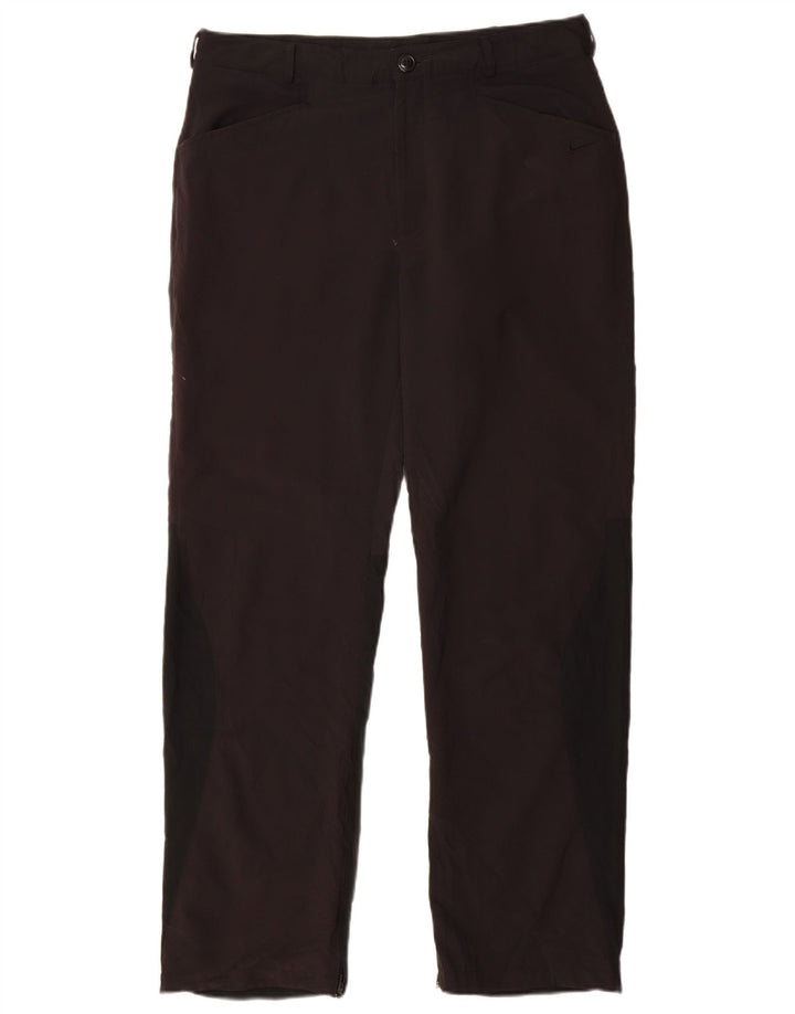 NIKE Mens Straight Casual Trousers W34 L32 Black Polyester