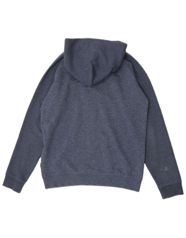 Quiksilver Boys Zip Hoodie Sweater 13-14 Years Large Navy Blue Flecked