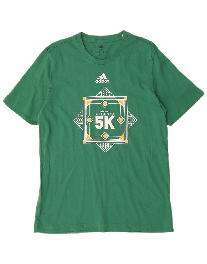 Adidas grafisk T-shirt top mellem grøn bomuld til mænd