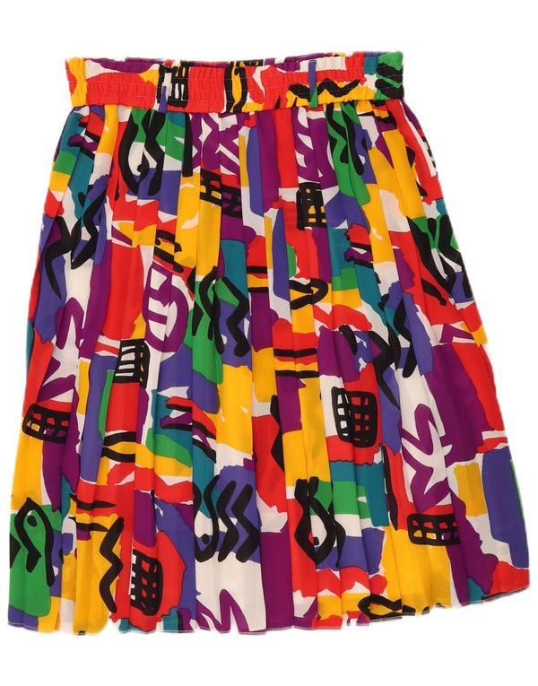 Divina Womens Pleated Skirt EU 40 Medium W34  Multicoloured Geometric