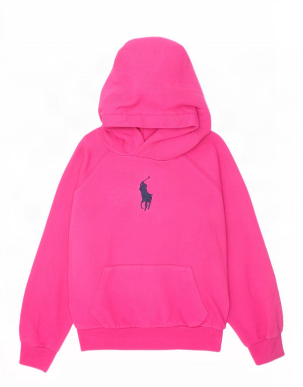 Polo Ralph Lauren Girls Hoodie Jumper 5-6 Years Pink Cotton