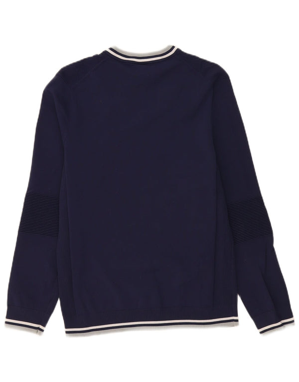 Puma Mens V-Neck Jumper Sweater Small Navy Blue Nylon