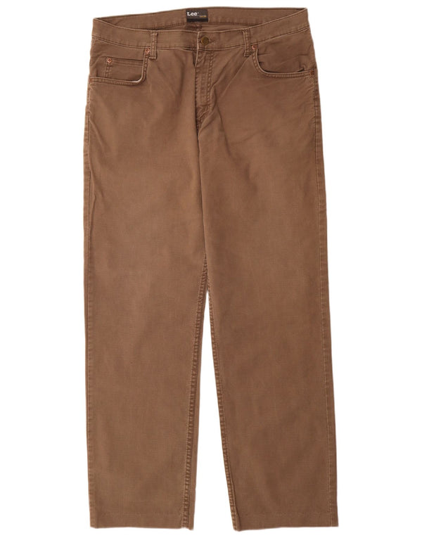 Lee Mens Brooklyn Pantalones Casuales Rectos W36 L32 Algodón Marrón
