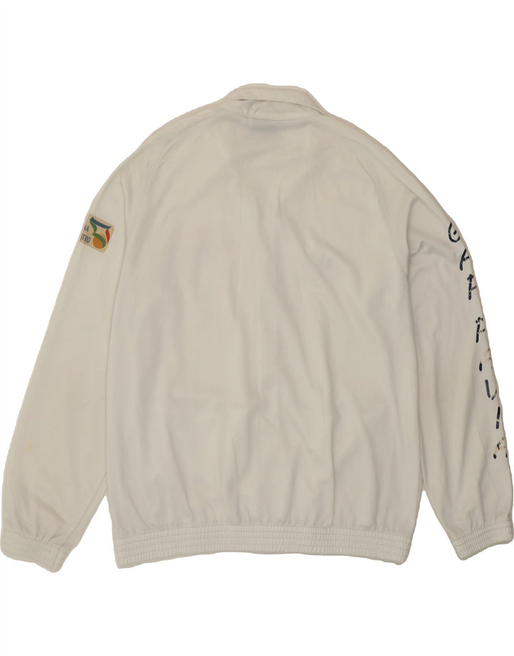 CHAMPION Mens Graphic Tracksuit Top Jacket Large White Polyester Vintage Champion and Second-Hand Champion from Messina Hembry 