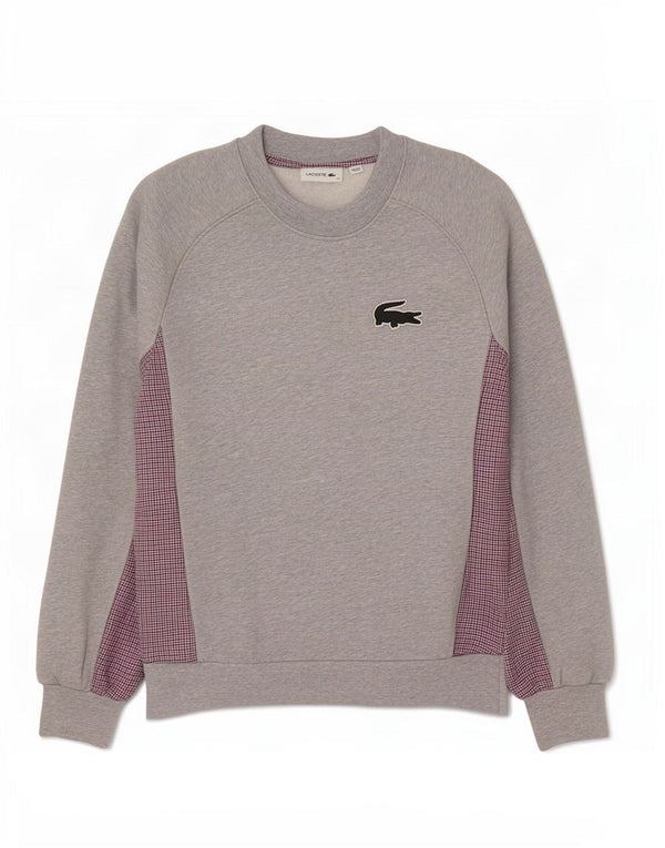 Lacoste Femme Sweat-shirt surdimensionné Jumper Taille 34 Petit pied-de-poule gris