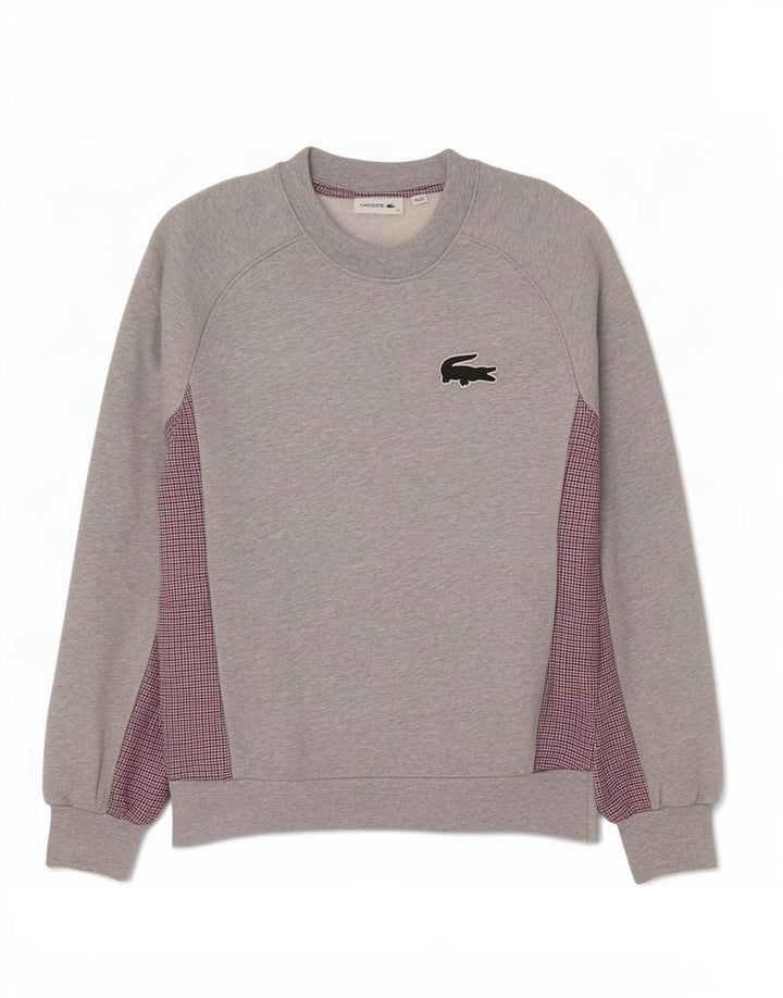 Lacoste moletom feminino oversized tamanho 34 pequeno cinza houndstooth