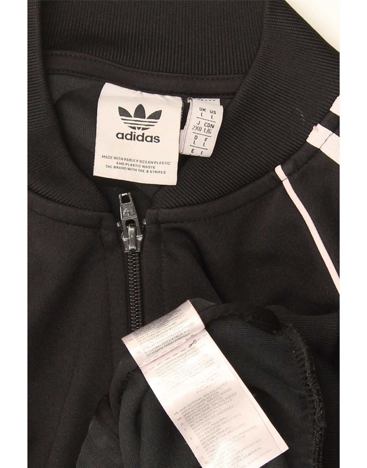 Adidas Mens Tracksuit Top Jacket Large Black Polyester