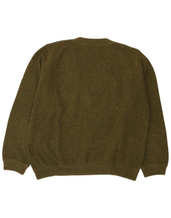 Sisley Herre V-hals sweater Medium Green Virgin Wool