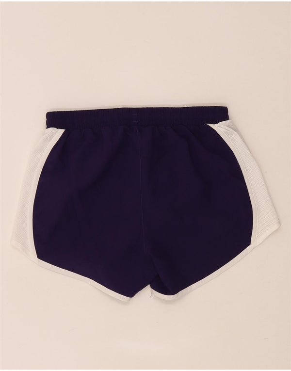Under Armour Womens Heat Gear Sport Shorts UK 6 XS Purple Colourblock