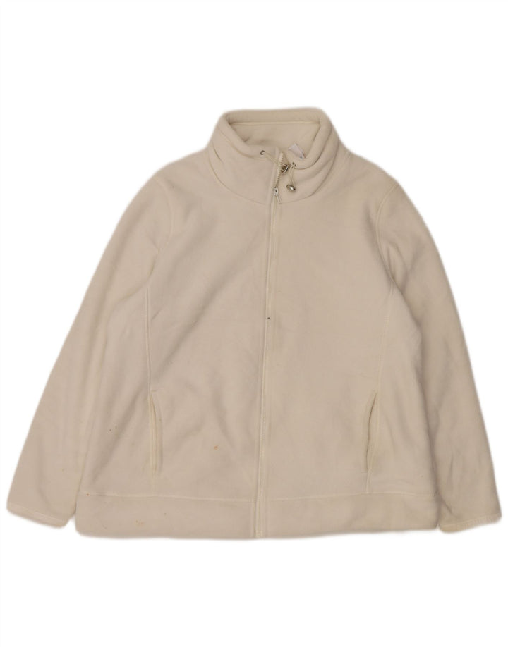 Marks & Spencer Womens Fleece Jacket UK 20 2XL White Cotton