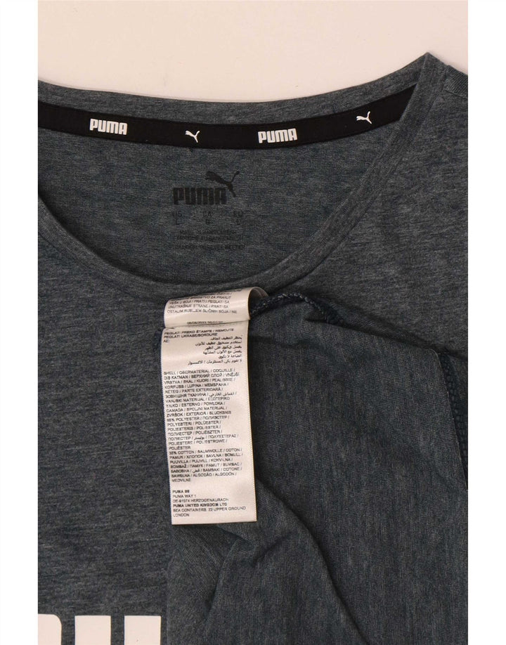 T-shirt grafica da uomo Puma Top grande in poliestere grigio