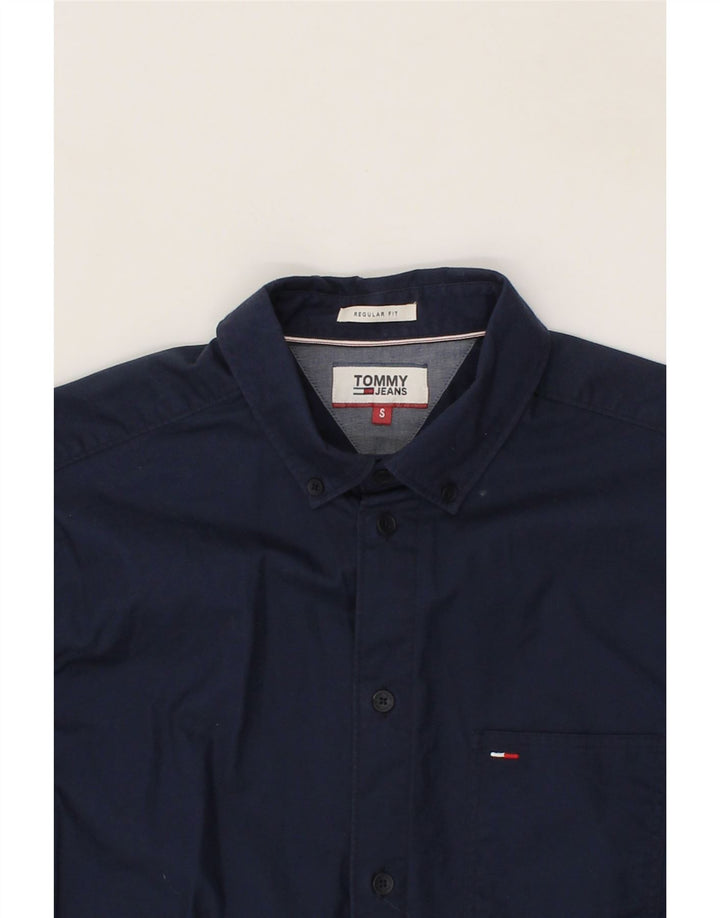 TOMMY HILFIGER Mens Regular Fit Shirt Small Navy Blue Cotton Vintage Tommy Hilfiger and Second-Hand Tommy Hilfiger from Messina Hembry 