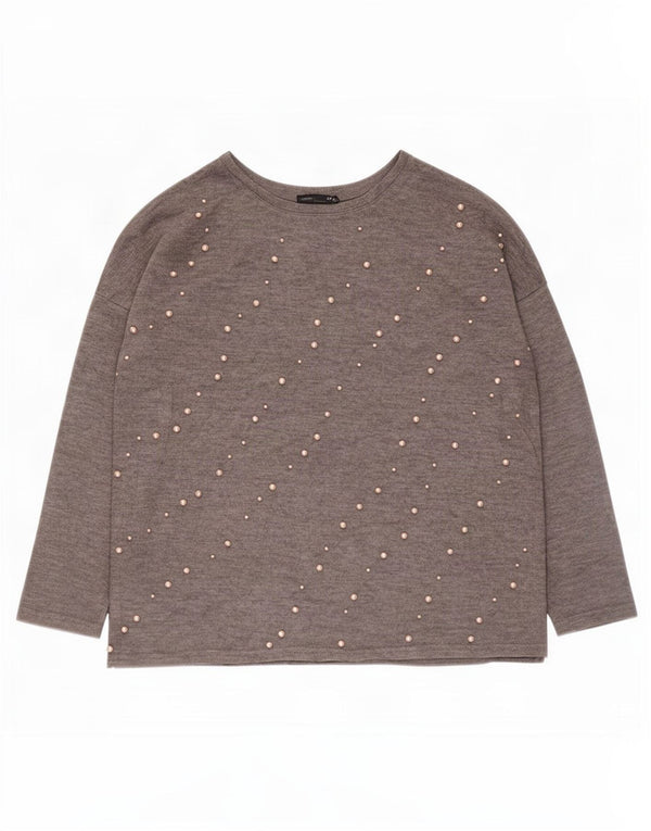 Top oversize da donna Zara a maniche lunghe UK 14 Grigio medio