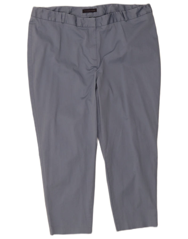 Marks & Spencer Womens Slim Fit Cropped Trousers UK 22 3XL W40 L25 Blue