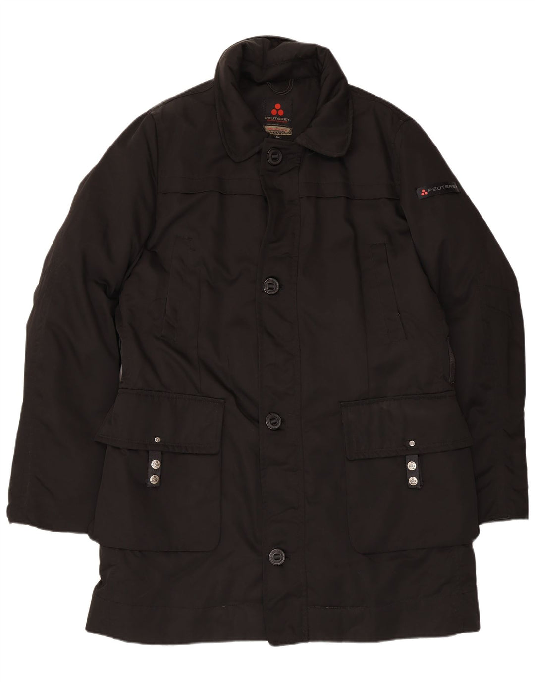 PEUTEREY Mens Windbreaker Jacket UK 42 XL Black Polyester