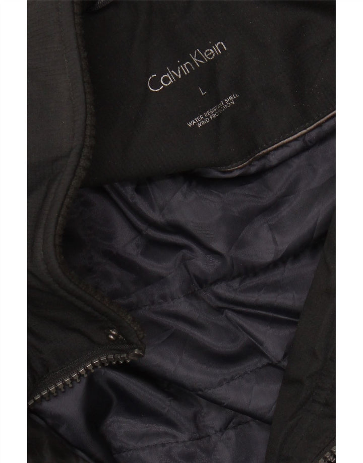 CALVIN KLEIN Mens Bomber Jacket UK 40 Large Black Polyester