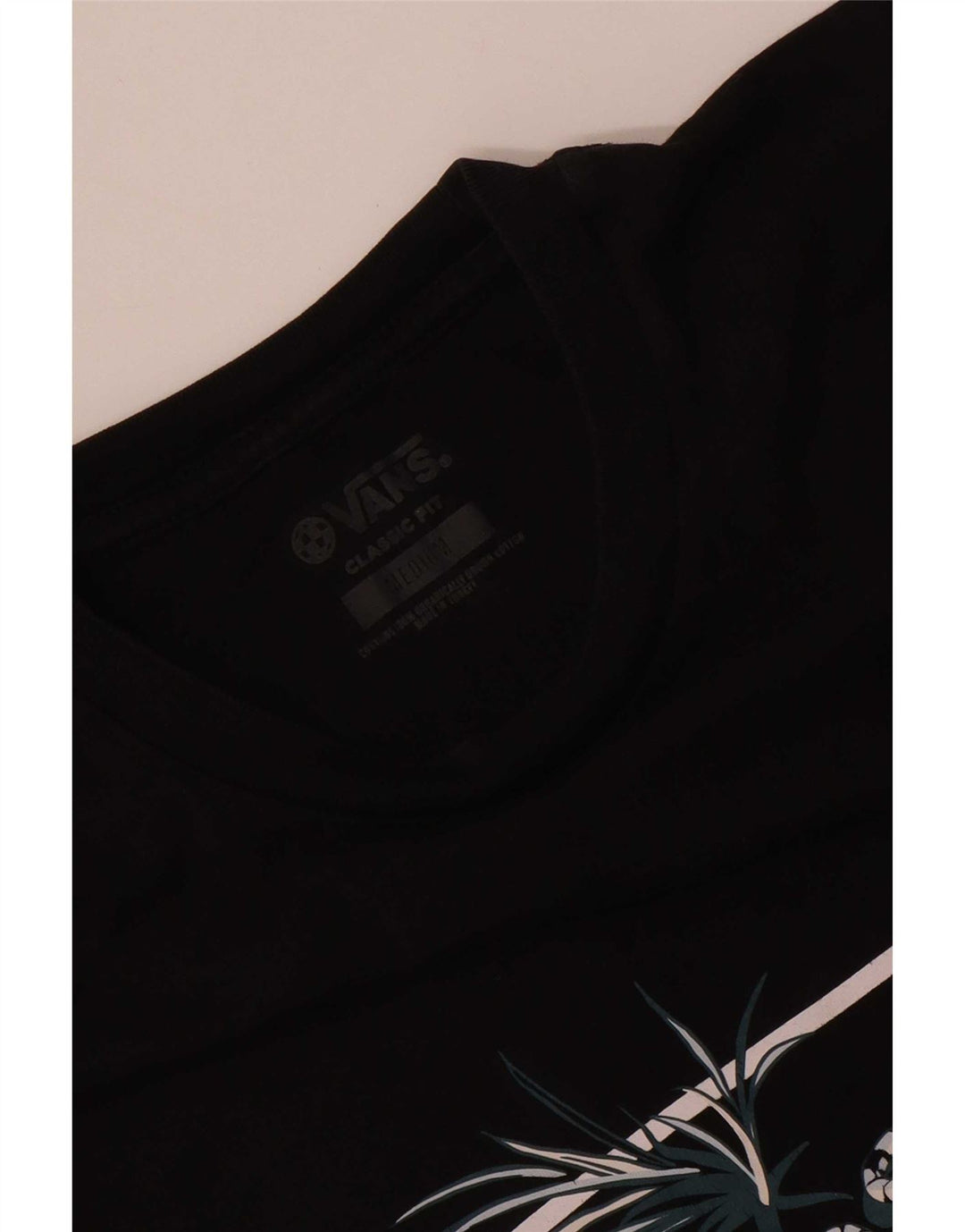 Vans Mens Classic Fit Graphic T-Shirt Top Medium Black Cotton