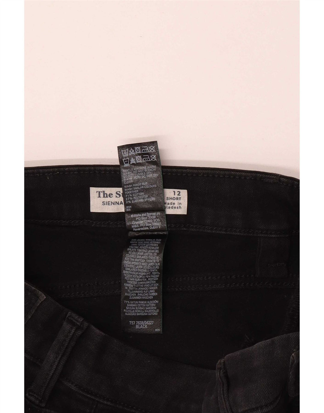 Marks & Spencer Womens Sienna Straight Jeans UK 12 Medium W28 L28 Black