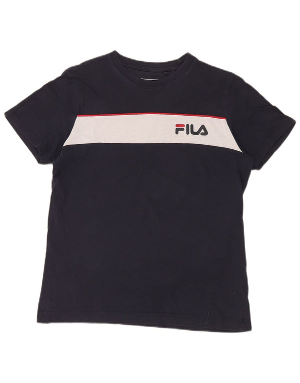 Ανδρικό γραφικό T-Shirt Fila Top Small Navy Blue Colourblock