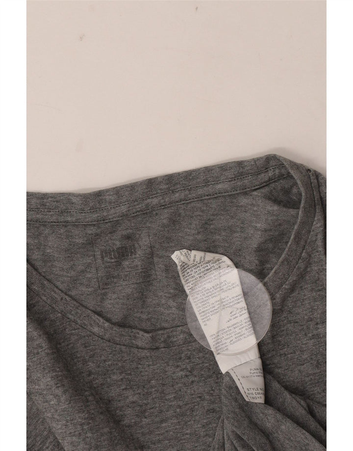Puma Mens Graphic T-Shirt Top Large Grey Flecked Cotton
